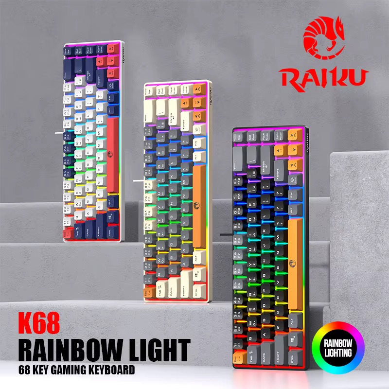 کیبورد گیمینگ مکانیکی سیمی RAIKU K68